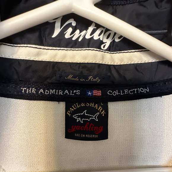 Men's Paul & Shark Quarter Zip Sweater White/Navy - Picture 4 of 6